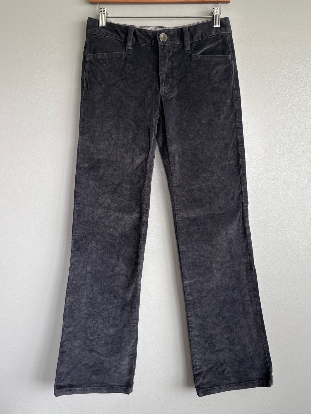 Banana Republic Charcoal Corduroy Pants Women’s 24 Petite (Sz 0) Midrise Bootcut